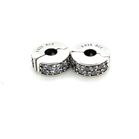 2 Pandora Pave White Cz Shining Elegance Clip Charms - Picture 2 of 5